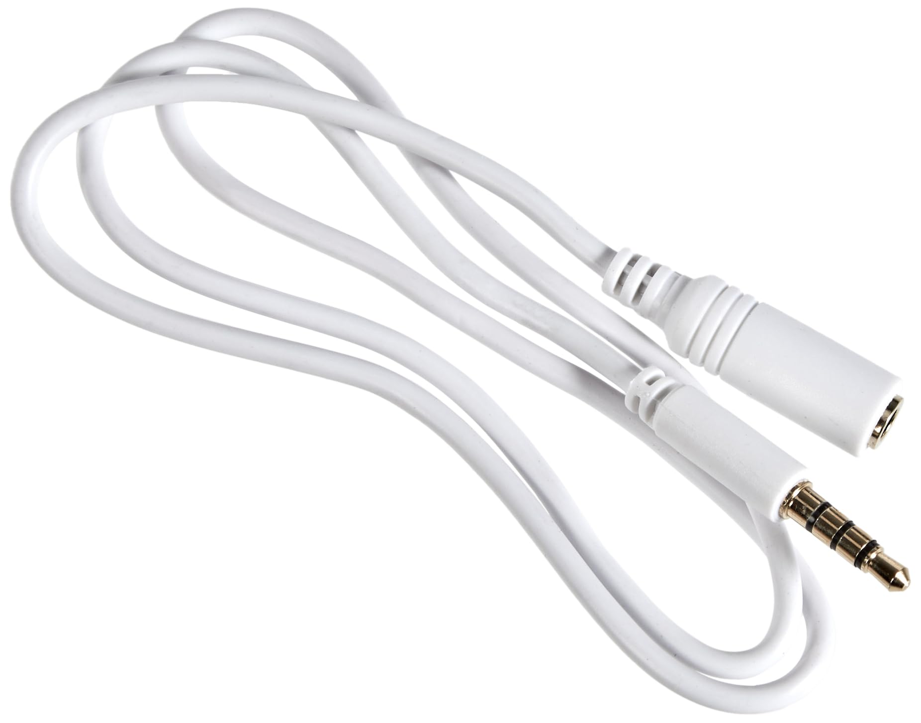 Goobay 62359 Headphone and Audio Aux Extension Cable, 4-Pin 3.5 mm Slim, CU, 0.5 m Cable Length, white