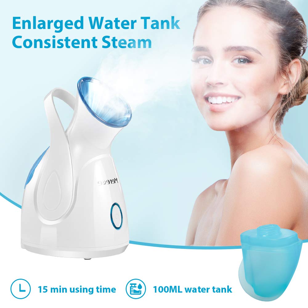 Facial Steamer Face Steamer – Nano Ionic Face Steamer for facial Home Facial Humidifier for Face for Face Sauna Spa Sinuses Moisturizing Cleaning Pores, Facial Spa with Skin Kit and Hair Band: Beauty