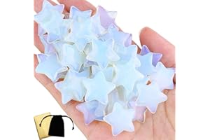 DUQGUHO 20 Pcs Opal Crystals Star Natural Healing Crystal Set Polished Stone Protection Sacred Meditation Energy Reiki Balancing Crystal