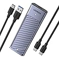 UGREEN M.2 NVME and SATA SSD Enclosure Aluminum, 10Gbps USB 3.2 Gen2, USB C Thunderbolt 3 Compatible, External M.2 NVMe SSD E