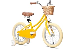 Petimini Girls Bike with Basket for 2-12 Years Old Kids, 12 14 16 18 20 Inch Bicycle with Bell Training Wheels, Multiple Colors
