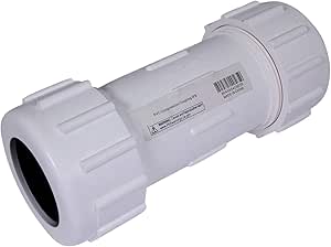 Midline Valve PVC Compression Coupling Pipe Fitting 1'' White Plastic (582DD100)