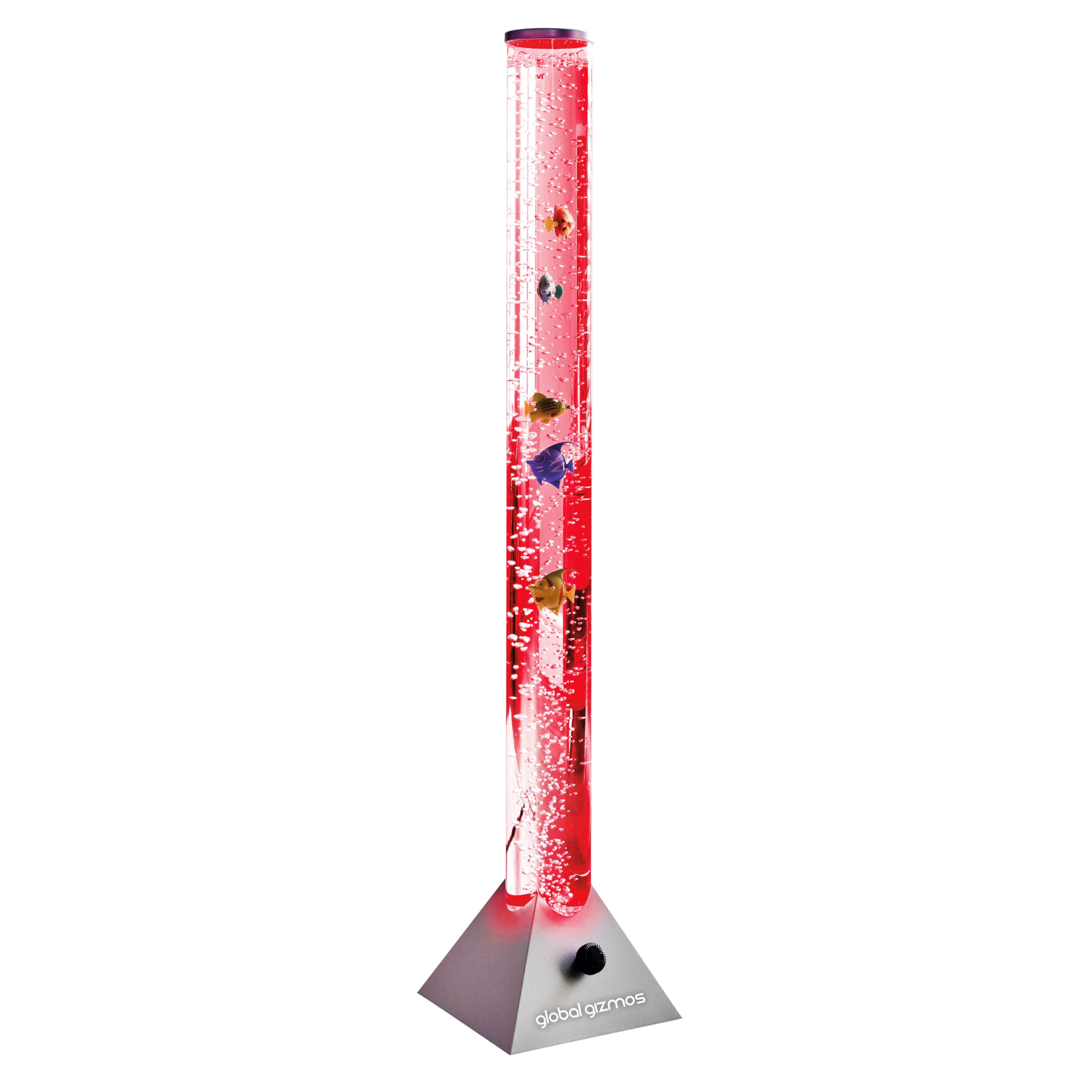 Global Gizmos 45500 Fish Bubble Lamp/Tropical Fish Design / 90cm Tall / 7 Separate Changing Colours Create Unique Sensory Experience/Black Base Colour