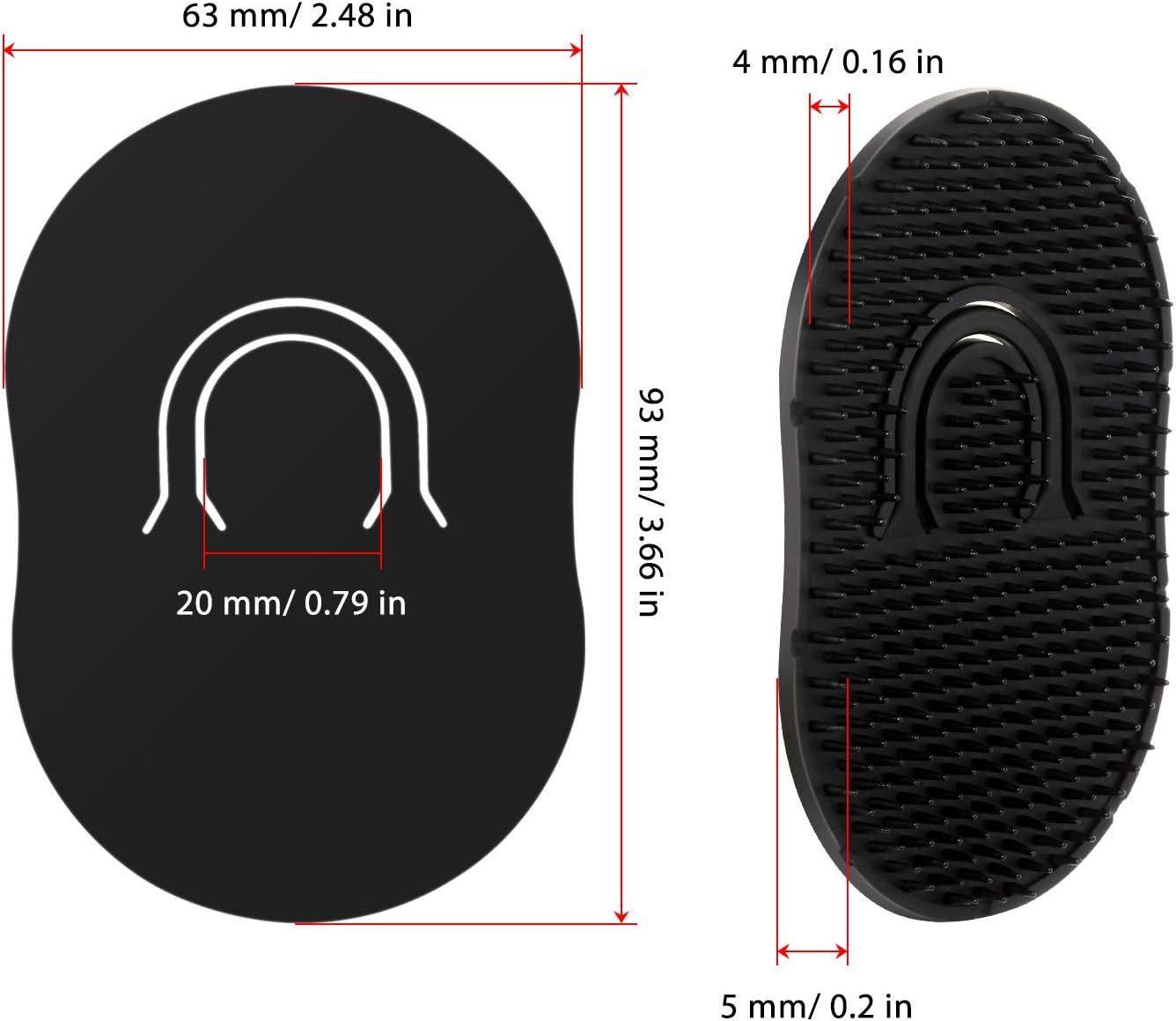 12pk Pocket Hair Comb Shampoo Brush – Unisex Palm Travel Scalp Massage Beard Mustache