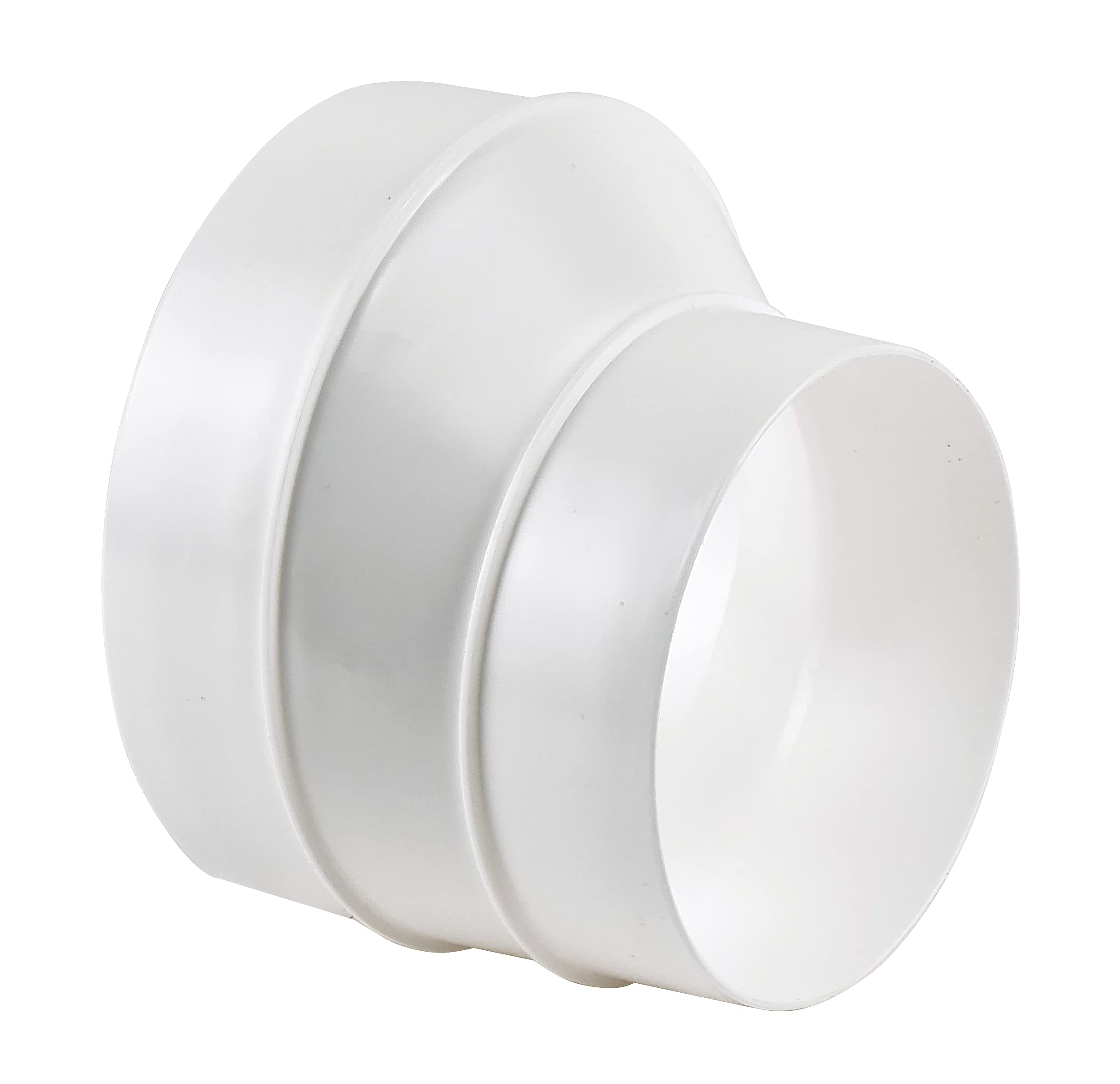 Steinberg14 White 125-100 mm / 5 to 4 inch Plastic Pipe Reducer Adapter for Ventilation Ducts, Pipe Connector