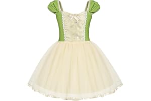 COTRIO Toddler Princess Dresses for Baby Girls Mermaid Dress Tiana Costume Birthday Party Fancy Dresses Up Halloween Outfit