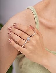 Oivley 2CT Pear Shaped Engagement Rings for Women