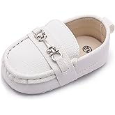 Moceen Infant Baby Boys Loafers Soft Sole PU Leather Toddler Moccasins Girls First Walking Crib Dress Shoes