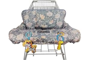 ICOPUCA Shopping Cart Cover for Baby, 2 in 1 cart Cover for Babies N high Chair Cover, Padded Grocery cart Cover for Baby Girl boy, Universal fit