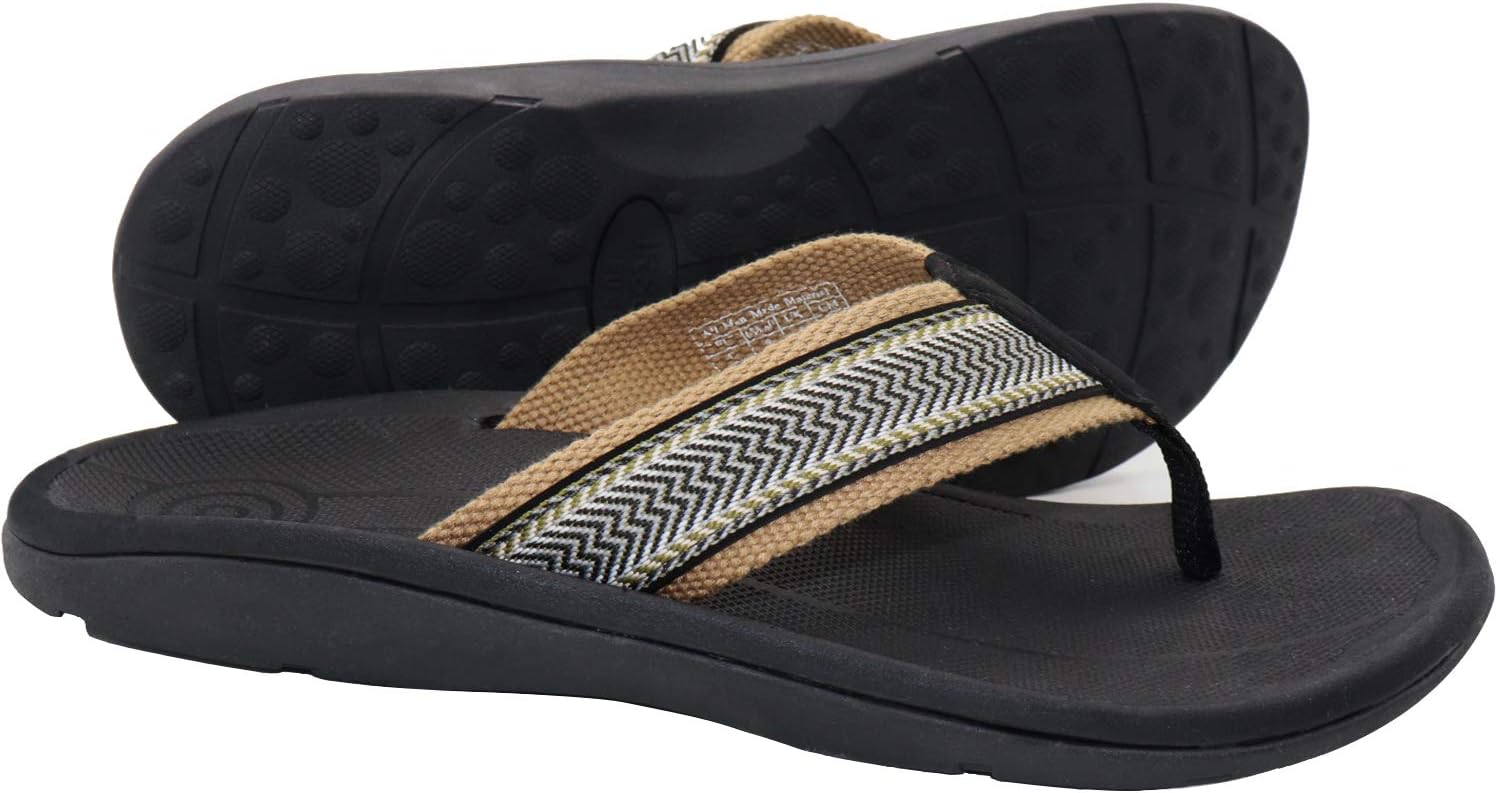 IRSOE Plantar Fasciitis Feet Sandal Flip Flops with Arch Support Men's Orthotic Flip Sandals โ Summer Essential Sandals Outdoor & Indoor