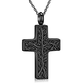 shajwo Tree of Life Cross Cremation Jewelry Urn Necklaces for Ashes for Women Men Memorial Human Ashes Pendant