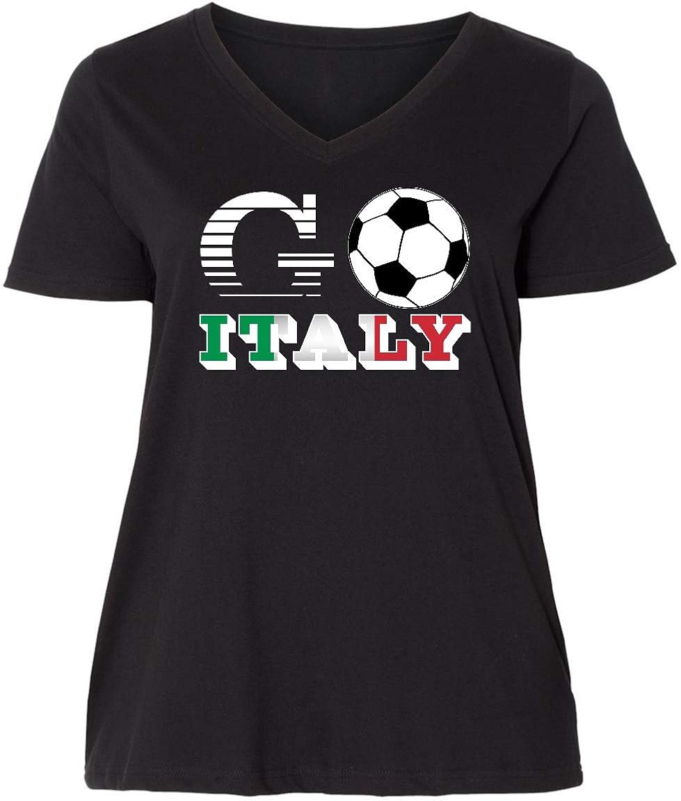 inktastic Go, Italy Soccer, Football Women's Plus Size V