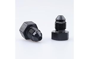AC PERFORMANCE -3 AN Male Flare Blanking Plug Fitting Hex Connectors Aluminum Black, Pack of 2
