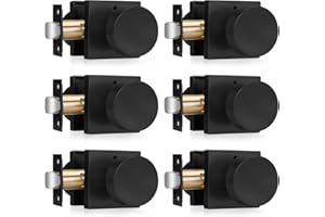 Haidms Matte Black Door Knobs Interior Privacy, Heavy Duty Square Black Interior Door Knobs for Bedroom, Zinc Alloy Privacy Door Knob Bathroom (6 Pack)