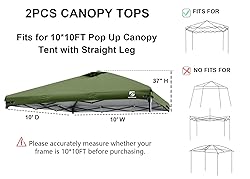 10x10 Pop Up Canopy Replacement Top Cover with Air