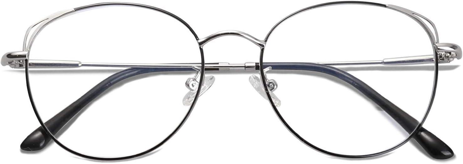 Elimoons Blue Light Filter Computer Glasses for Blocking UV Anti Headache Eye Eyestrain Vintage Eyeglasses, Unisex for Women and Men