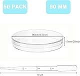 Bekith Pack of 50 Petri Dishes with Lids 90mm Plastic Sterile Dishes view 2