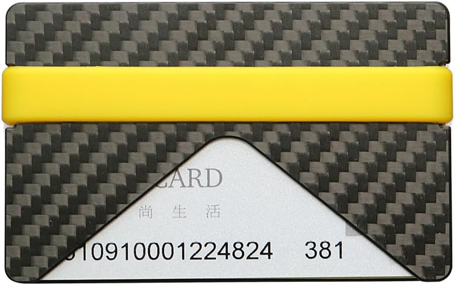 New design minimalist wallet carbon fiber with coin slot rfid blocking card holder (Brwon)