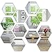 Aneco 24 Sheets Flexible Mirror Sheets Mirror Wall Stickers Self Adhesive Plastic Mirror Tiles for Home Decor (The Blue Film Needs to be Peel Off)