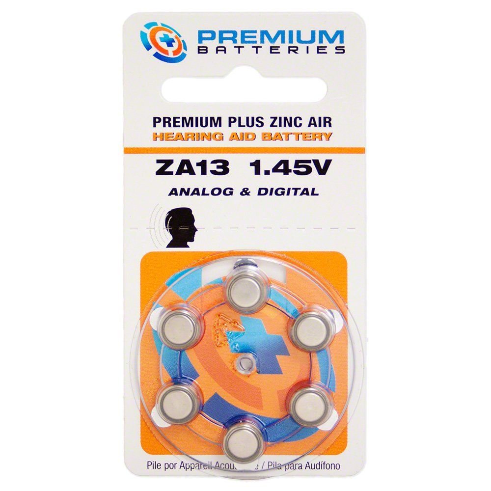 Premium Batteries Size 13 ZA13 P13 PR48 1.45V Zinc Air Hearing Aid Batteries Orange Tab (180 Batteries)