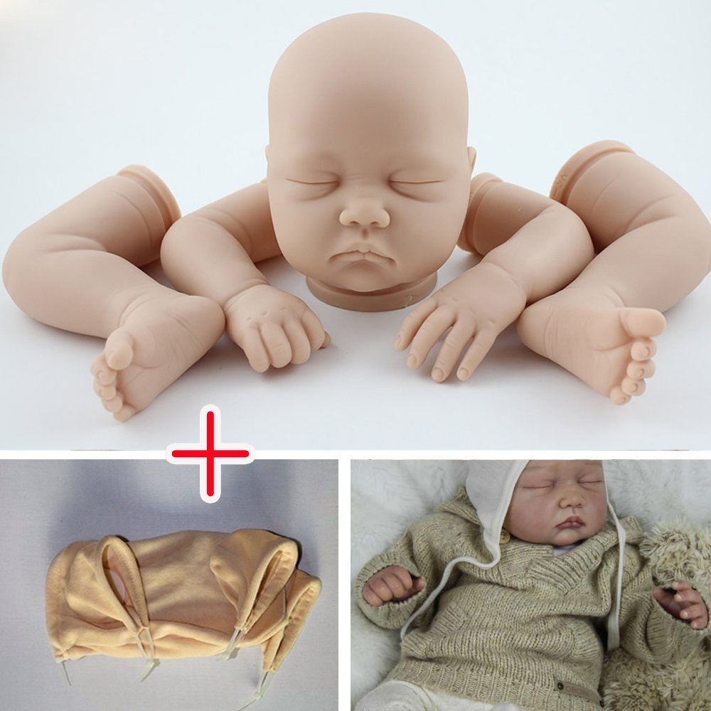 NPK Unpainted Reborn Doll Kits(Head,Limbs,Cloth Body) Soft Vinyl