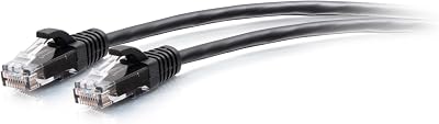 C2G 0.9M CAT6A Slim Ethernet Cable, 10Gbps, 500MHz, Black