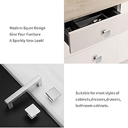 homdiy 20 Pack Brushed Nickel Square Cabinet Knobs