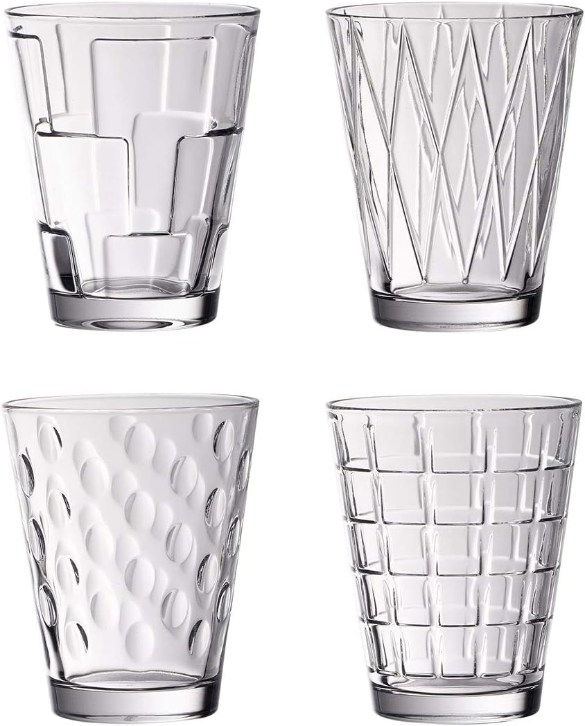 Villeroy & Boch Dressed Up Wassergläser, 4er-Set, 310 ml randvoll gemessen, Kristallglas, Klar