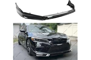 WheelX Front Lip Compatible with 2022-2024 Honda Civic, V3 Style Air Dam Lower Chin Bumper Splitter Protection Body Kit Fits for 4-Door Sedan & Hatchback 2022 2023 2024 (Black Pearl NH731P)