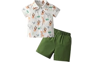 Sinipart Baby Boy Formal Short Set Toddler Infant Boys Summer Gentleman Hawaiian Outfit Short Sleeve Shirt Shorts 2Pcs Suit