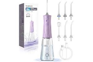 Water Flossers for Teeth - 5 Modes, 6 Flossing Tips, Rechargeable Cordless Portable 300ML Larger Tank Electric Waterflosser C