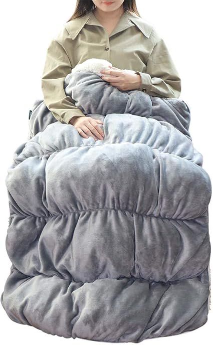 Amazon Emme 着る毛布 着れる ロールクッション ごろ寝マット 中綿入り あったか 着るもうふ ファスナー付き 連結可能 多機能 毛布 ひざ掛け ペット用クッション 洗える ふわふわ Mサイズ グレー 着る毛布 かい巻き オンライン通販