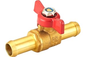 Metalwork Brass 5/8" Barb Valve W/Red Butterfly handle, High Temperature Resistance, 1 Pc