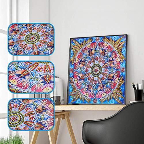 Special Shaped Diamond Painting DIY 5D Diamond Painting Kits Rhinestone Crystal Embroidery Pictures Cross Stitch Art Craft for Home Decor 25 * 25cm (Tree/Skull/Mandala) (G) (F)