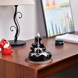 YYW Handmade Ceramic Backflow Incense Burner, Lotus Leaf Design view 2