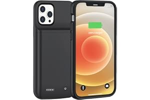 JUBOTY Battery Case for iPhone 12/12 Pro 6.1inch, 7000mAh Li-ion 0 Cycle Internal New Upgrade High Capacity Rechargeable Portable Charging Case Extended Battery Pack Black