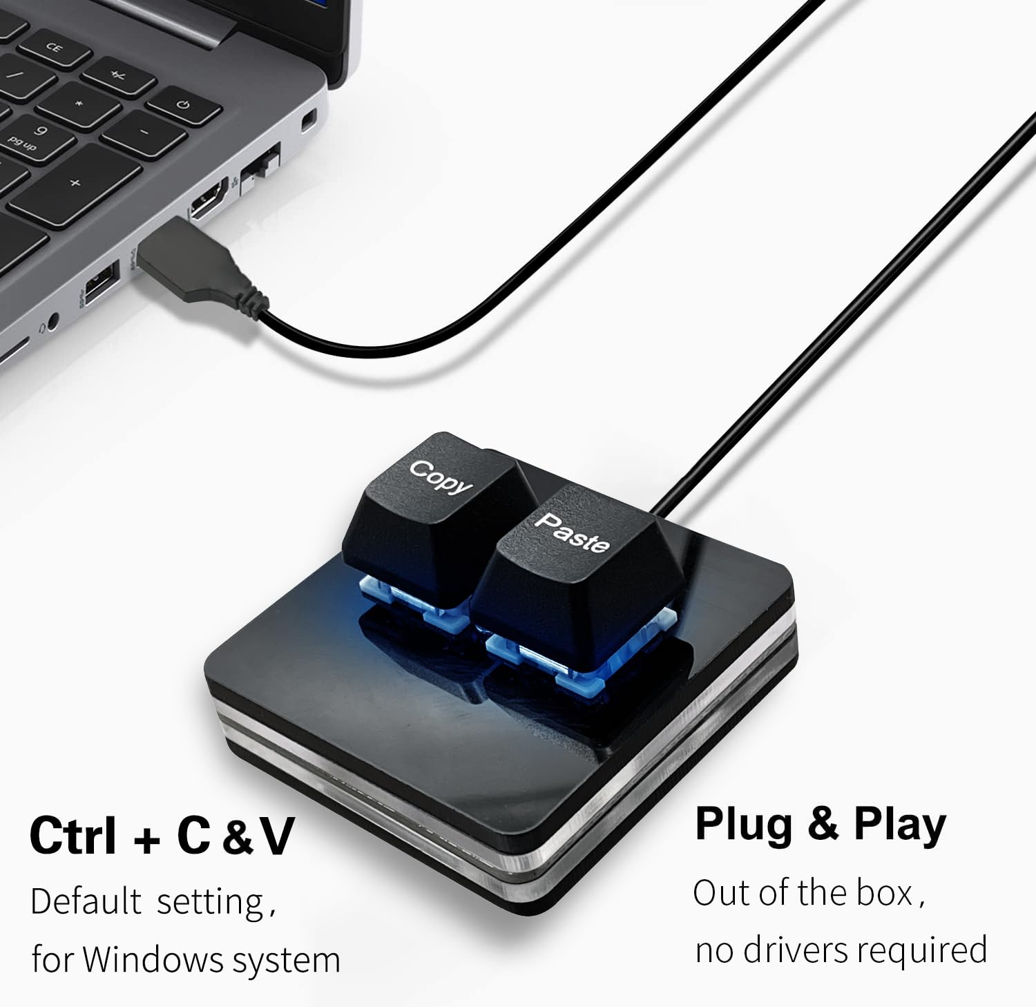 Copy and Paste 2-Key Keyboard SAYO OSU Keypad Hotswap One Handed Mechanical Gaming Keyboard Cherry Switch RGB Backlit Mini USB Keypad for macros or Rhythm Games