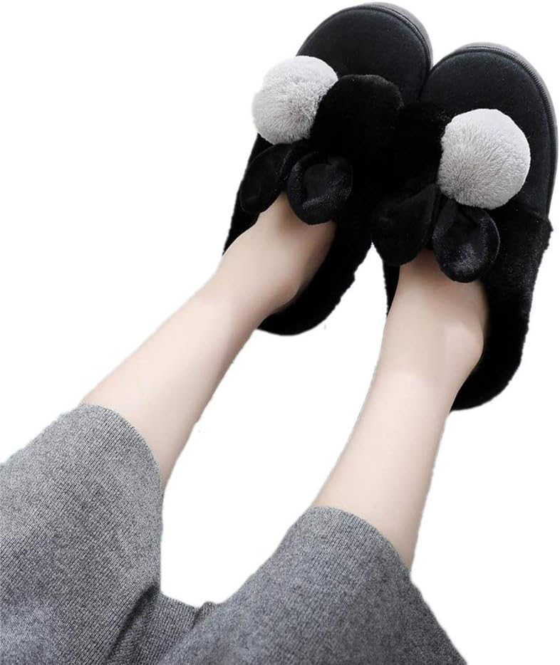 Nafanio Women Cotton Shoes Boots Sheep Lovers Home Cute Cartoon Ears Winter Warm Plush Indoor Slipper