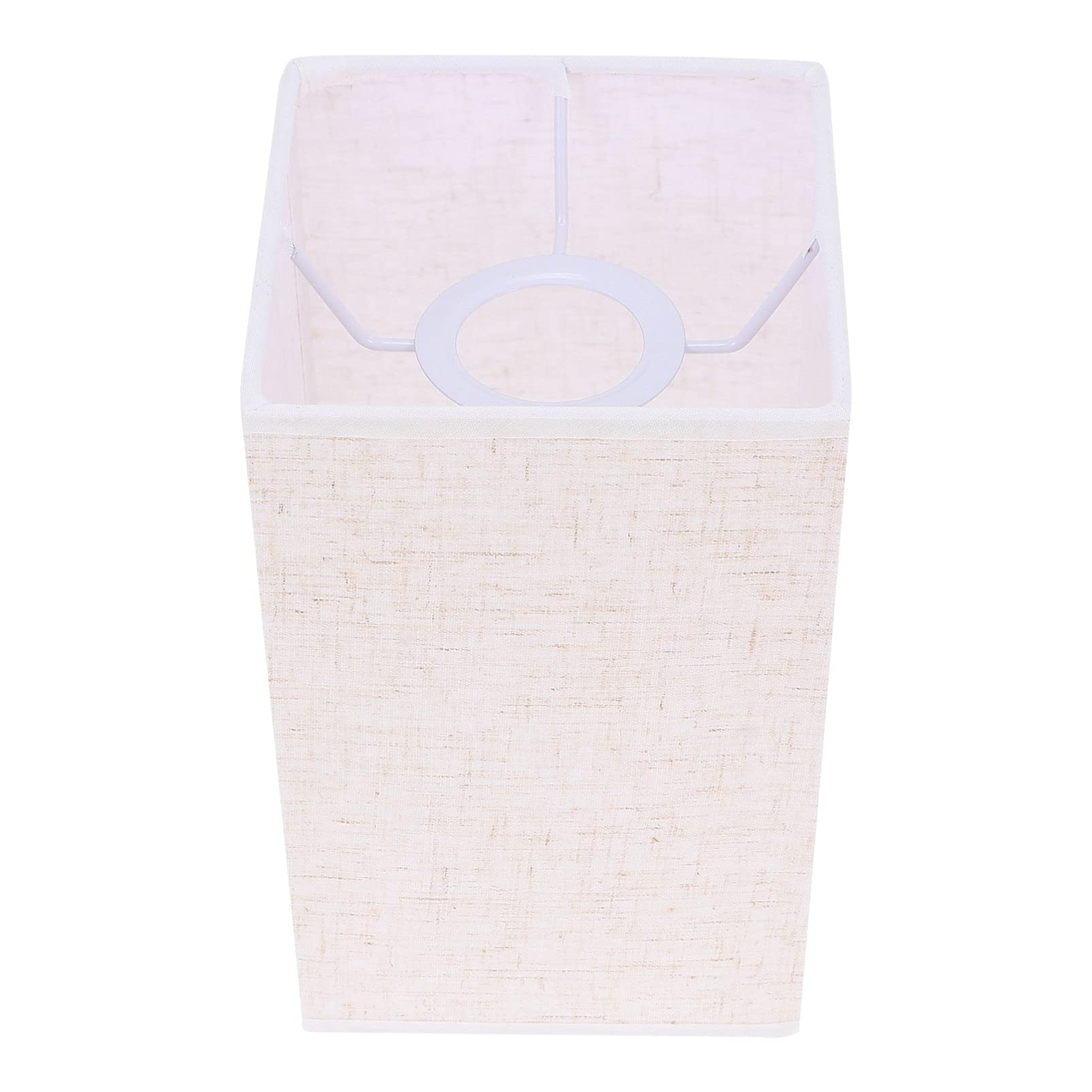 Balacoo White Linen Lamp Shade Rectangular Fabric Lamp Shade Fabric Lampshades Linen Chandelier Lamp Shades Table Light Cover