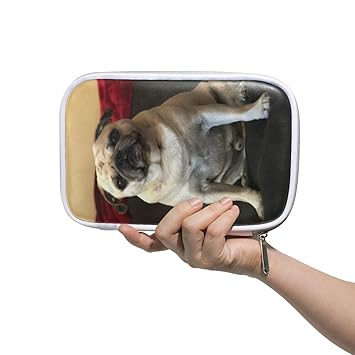 Amazon Com Pug Sitting On Couch Makeup Brushes Bag Multifunction
