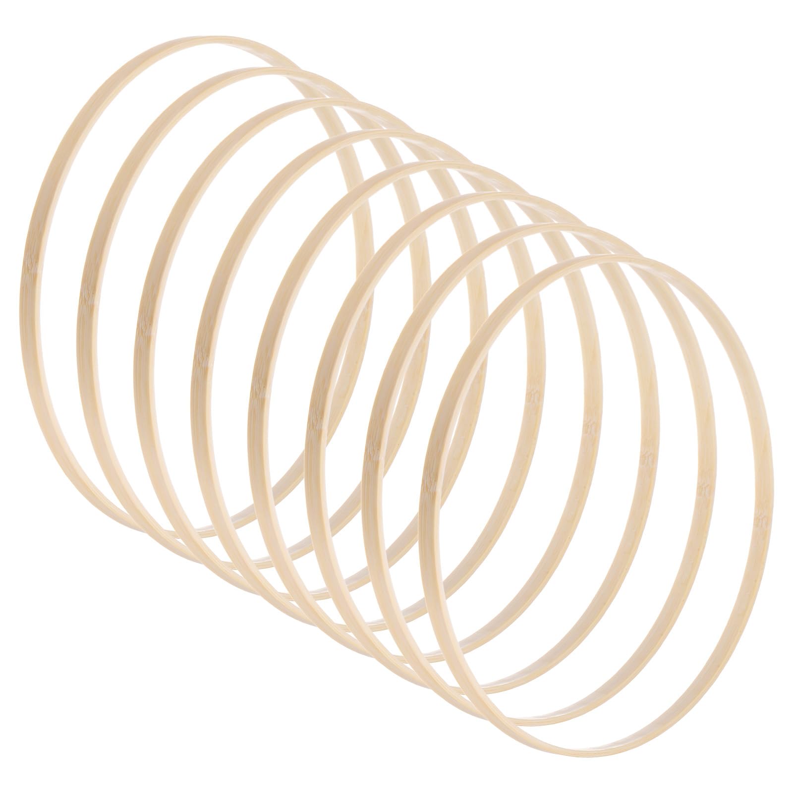 M METERXITY 8 Pack Wooden Bamboo Floral Hoop-9 Inch Craft Wooden Wreath Rings, Apply to DIY Wedding Wreath Decor/Macrame Dreamcatcher/Wall Hanging Crafts (Wooden)