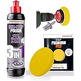 menzerna 3in1 Polishing Set – One-Step Polish (8oz) + Drill Machine Adapter + Medium Cut Pad | Polish Your Car with a Cordless Drill