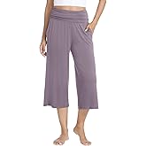 WiWi Women's Yoga Pants Comfy Casual Capri Bottoms with Pockets Sweatpants Wide Leg Capris Lounge Pant S-XXL