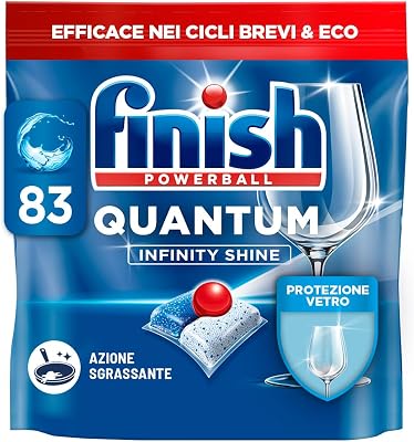 Quantum Infinity Shine Pastiglie Lavastoviglie, 83 Capsule Lavastoviglie, Pastiglie per Lavastoviglie per una Pulizia Profonda e Stoviglie Brillanti
