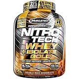 MuscleTech NitroTech Whey Plus Isolate Gold, Double Rich Chocolate, 4 Pound