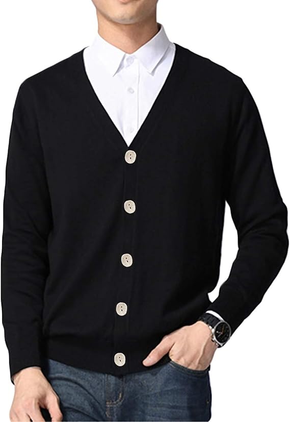 Amazon Sheltons カーディガン メンズ ニット セーター 長袖 無地 vネック 綿100 冬 重ね着 カジュアル M ブラック カーディガン 通販 Amazon Sheltons カーディガン メンズ ニット セーター 長袖 無地 vネック 綿100 冬 重ね着 カジュアル M ブラック カーディガン 通販
