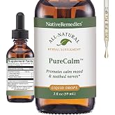 Native Remedies PureCalm - Natural Herbal Calm Support Drops - 2 Fl Oz | Soothes Nervous System, Supports Calm &amp; Relaxation During Pressure &amp; Stress with Lemon Balm, Passion Flower, &amp; Lavender