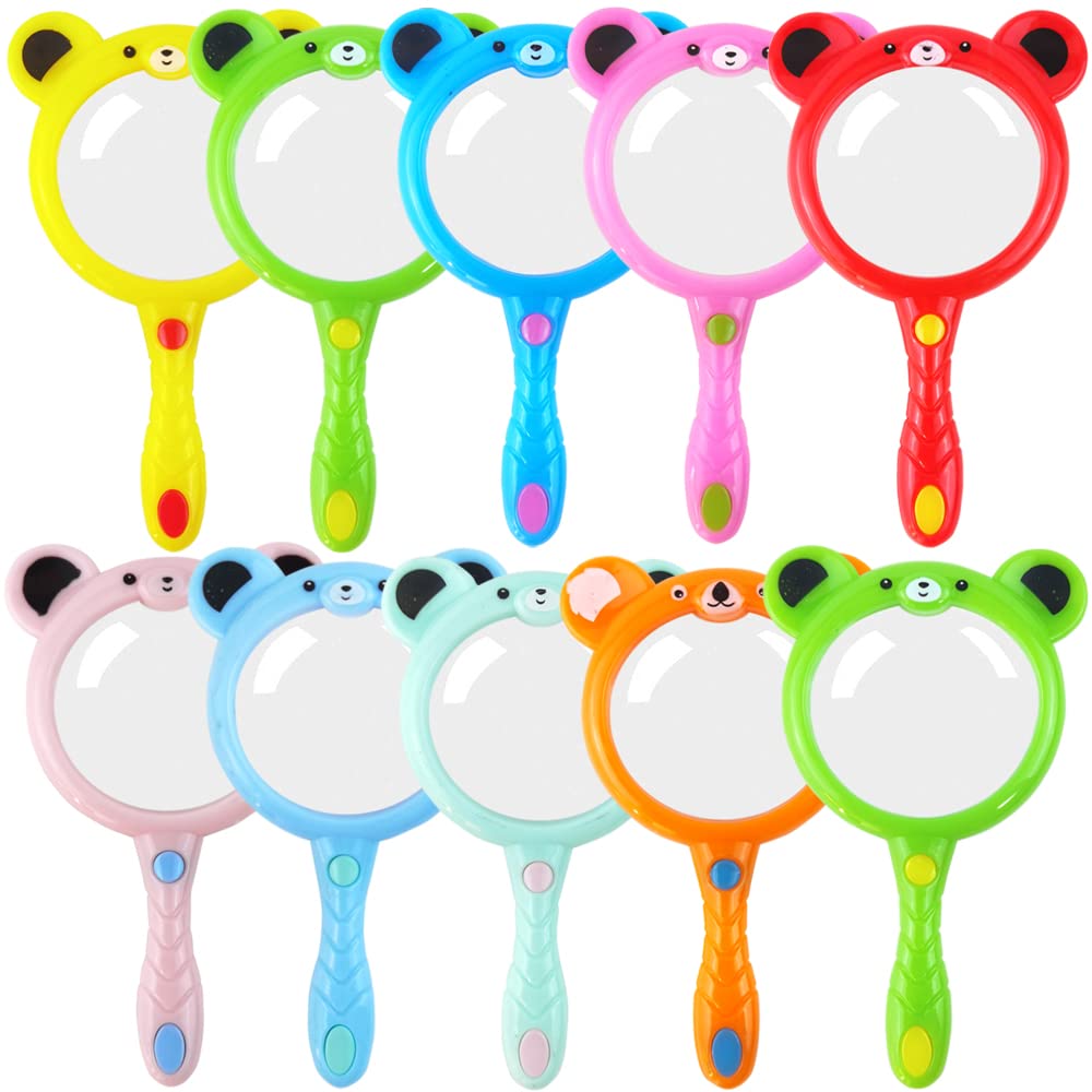Kids Plastic Magnifying Glass,10 Pieces Magnifying Glass Children Mini Children Magnifying Glasses,for BReading,Insect Observation