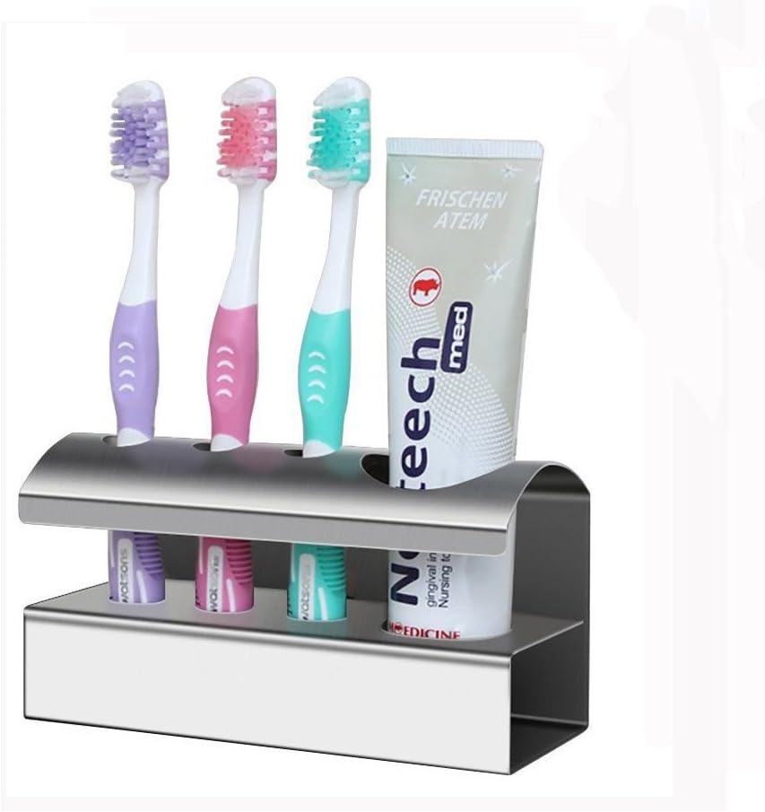 Flytaker Toothbrush Holder Stand Food Grade Stainless Steel 304 Bathroom Toothpaste Holder