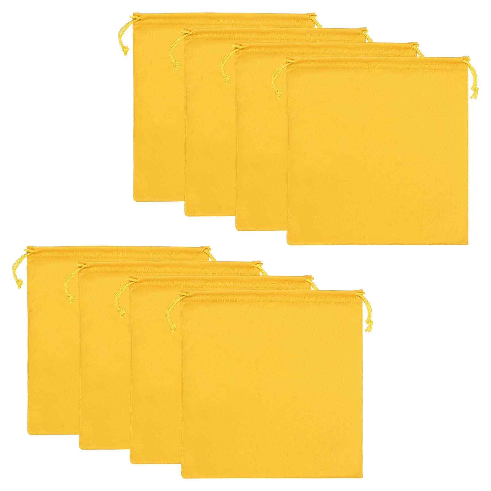 PATIKIL Sunglasses Pouch Bag 5.9 x 5.9 Inch, 8 Pcs Soft Microfiber Eyeglasses Storage Case Foldable Adjustable Drawstring Bag for Sunglasses Glasses Camera Lenses Phone, Yellow